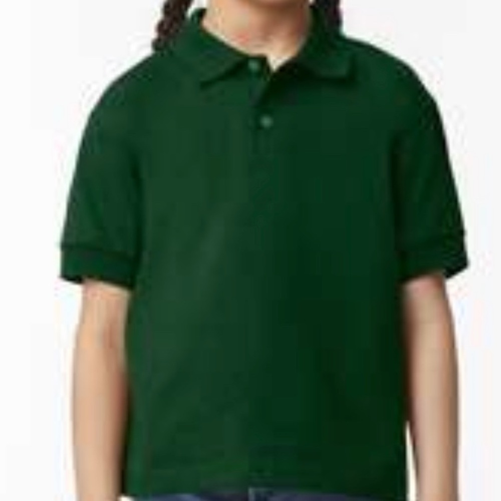 Gildan youth polo color: Forest Green